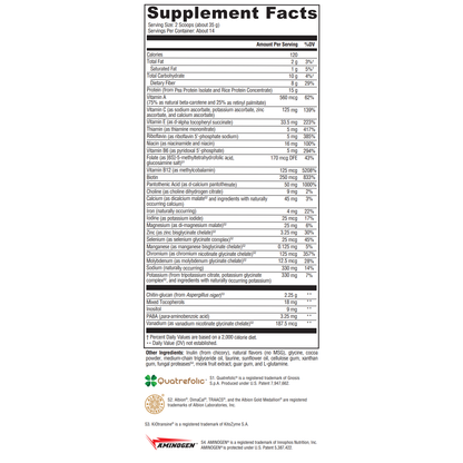 Supplement Facts Vegan Shake Plus Dutch Chocolate